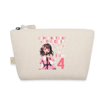 Anime Mandga K-Pop KPop Girl 4th Birthday - Organic Pouch - nature - Front
