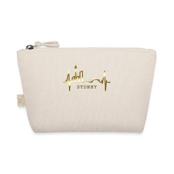 Sydney Skyline Heartbeat Australia Fan Pulse Heart - Organic Pouch - nature - Front