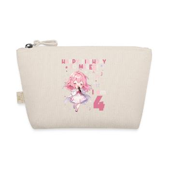 Anime Mandga K-Pop KPop Girl 4th Birthday - Organic Pouch - nature - Front