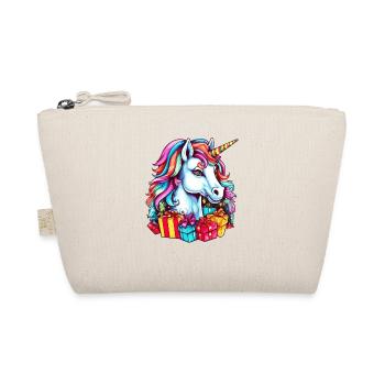 Unicorn Theme Christmas Party - Cute Unicorn - Organic Pouch - nature - Front