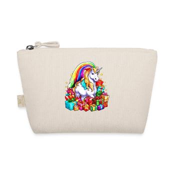 Regenbogen Einhorn Weihnachten für Kinder und Erwachsene - Bio-Täschchen - Natur - Vorne