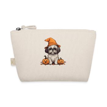 Halloween Witch Hat Pumpkin Dog Shih Tzu - Organic Pouch - nature - Front