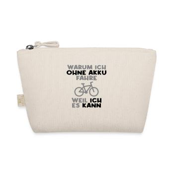 Fahrrad ohne Akku Spruch - Bio-Täschchen - Natur - Vorne