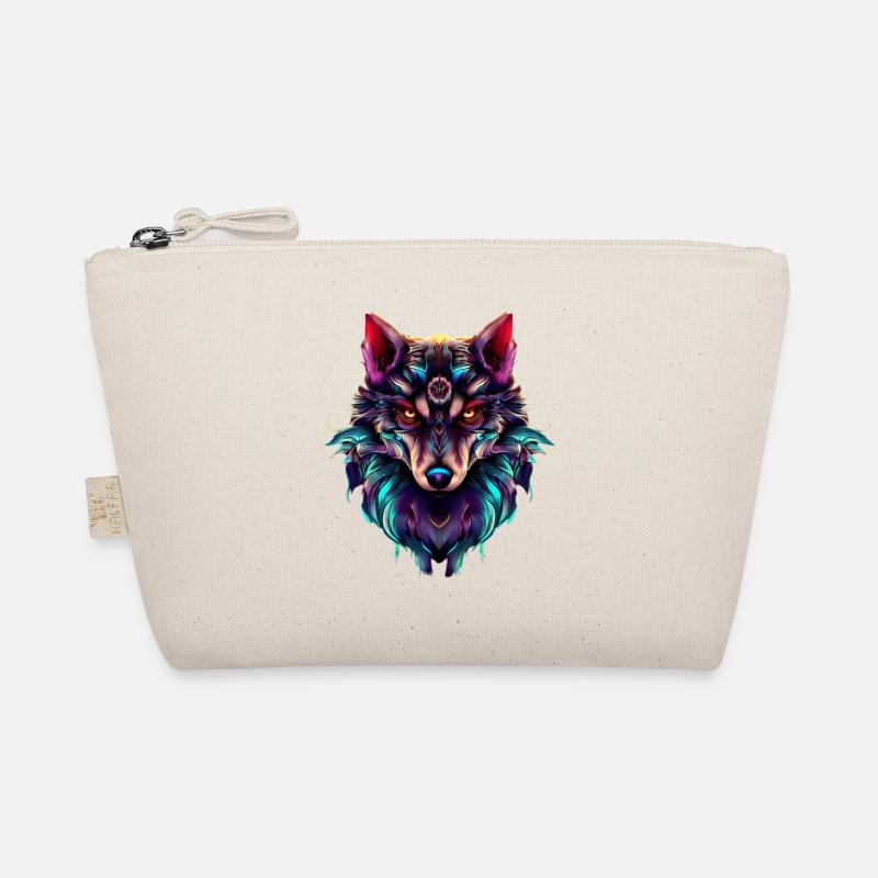 Wolf's Head Synthwave Wolf Organic Pouch