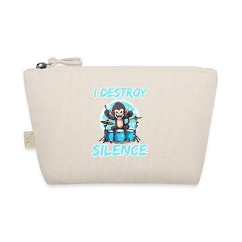 I Destroy Silence Affe Schlagzeug Trommeln - Bio-Täschchen - Natur - Vorne