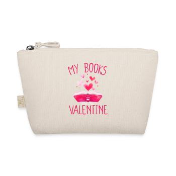 Meine Bücher sind mein Valentinstag Bücherwurm - Bio-Täschchen - Natur - Vorne