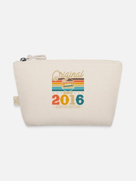 Retro Geburtstagsgeschenk 2016, 7/8 Jahre - Bio-Täschchen - Natur