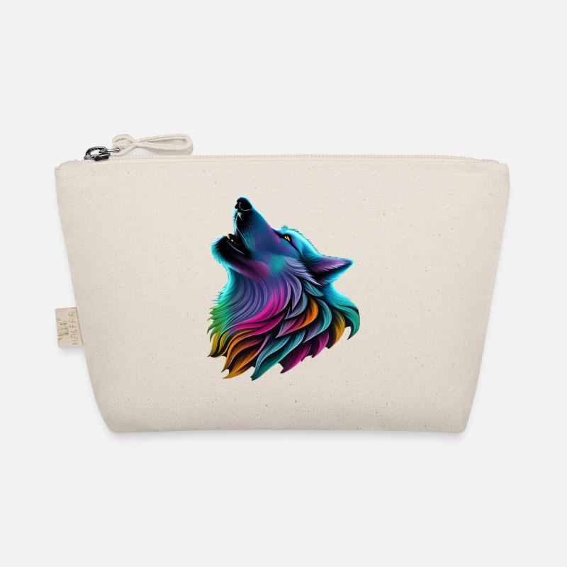 Colorful wolf Organic Pouch