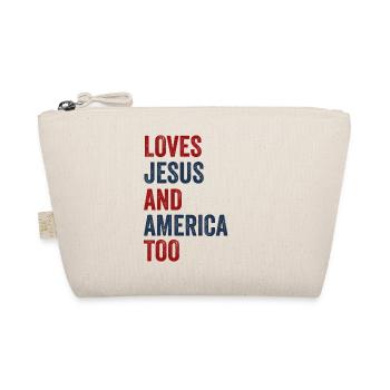 Loves Jesus and America Too God Christian - Organic Pouch - nature - Front