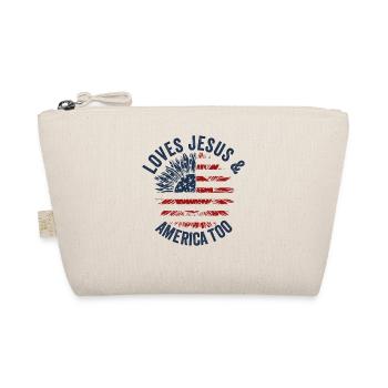 Loves Jesus and America Too God Christian - Organic Pouch - nature - Front
