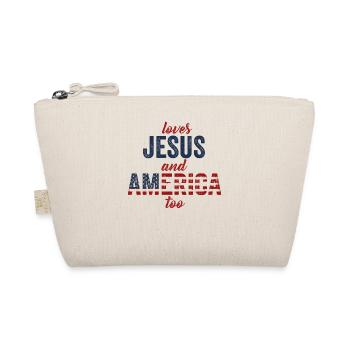 Loves Jesus and America Too God Christian - Organic Pouch - nature - Front