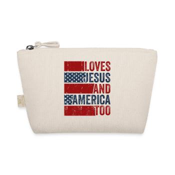 Loves Jesus and America Too God Christian - Organic Pouch - nature - Front