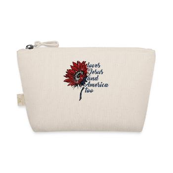 Loves Jesus and America Too God Christian - Organic Pouch - nature - Front