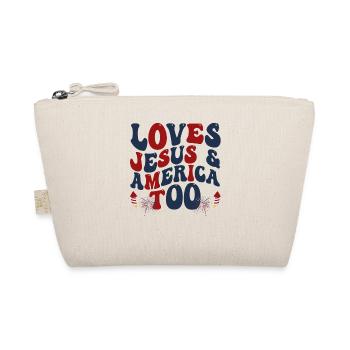 Loves Jesus and America Too God Christian - Organic Pouch - nature - Front