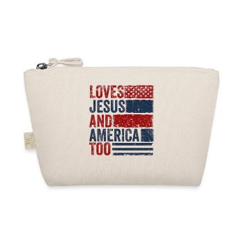 Loves Jesus and America Too God Christian - Organic Pouch - nature - Front