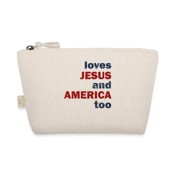 Loves Jesus and America Too God Christian - Organic Pouch - nature - Front