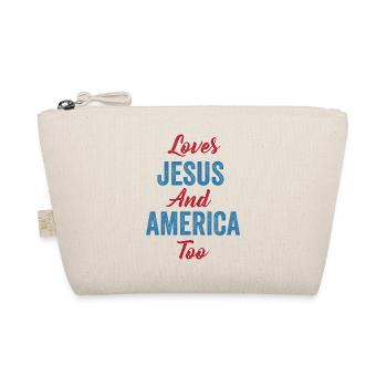 Loves Jesus and America Too God Christian - Organic Pouch - nature - Front
