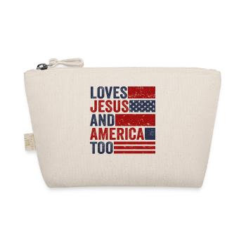 Loves Jesus and America Too God Christian - Organic Pouch - nature - Front
