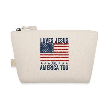 Loves Jesus and America Too God Christian - Organic Pouch - nature - Front