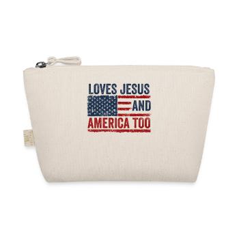 Loves Jesus and America Too God Christian - Organic Pouch - nature - Front