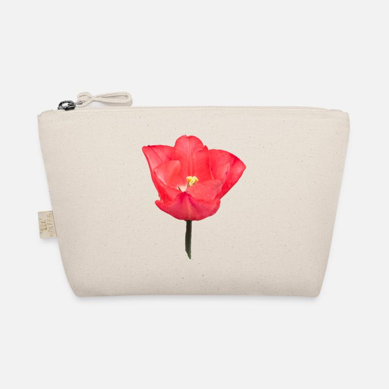 Rote Tulpenblüte - Bio-Täschchen - Natur