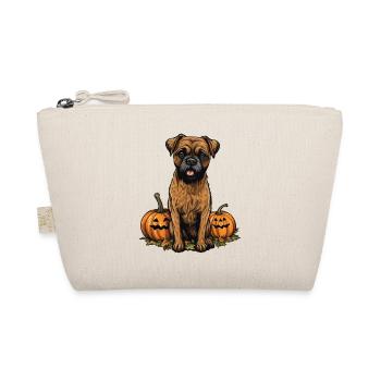 Border Terrier Dog Pumpkin Lazy Halloween Party - Organic Pouch - nature - Front