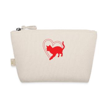 Cat Friend, Cat Accessories Gift - Organic Pouch - nature - Front