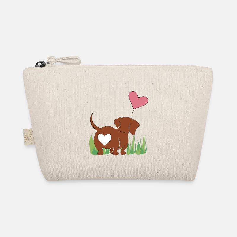 Dackel mit Herz - Geschenk - Geschenkidee - Bio-Täschchen - Natur