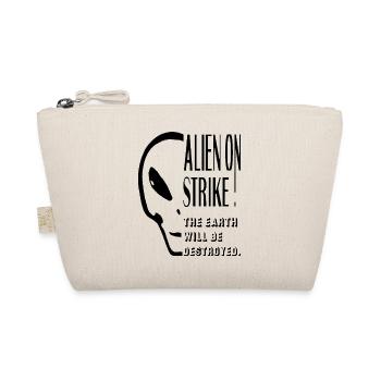 Alien Kopf Streik Sprüche Ufo Klima Umwelt Shirt - Bio-Täschchen - Natur - Vorne