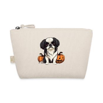 Japanese Chin Dog Pumpkin Lazy Halloween - Bio-Täschchen - Natur - Vorne