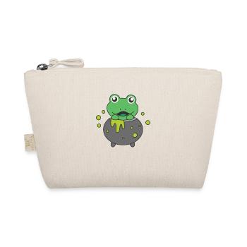 Frog Happy Halloween Witch's Cauldron Bat - Organic Pouch - nature - Front