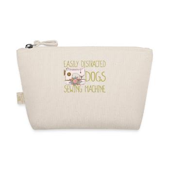 Easily distracted by dogs and sewing machine Closer - Organic Pouch - nature - Front