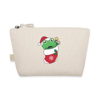 Frosch Weihnachten Schnee Winter Tiere Frosch - Bio-Täschchen - Natur - Vorne