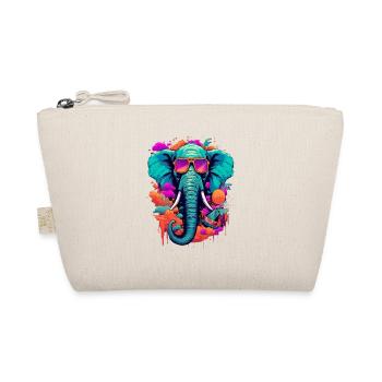Streetart Kunst Elefant Sonnenbrille - Bio-Täschchen - Natur - Vorne