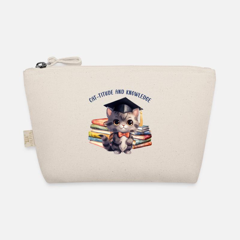"Cat-Titude And Knowledge" - Organic Pouch - nature
