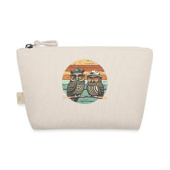 Eule Retro vintage - Bio-Täschchen - Natur - Vorne