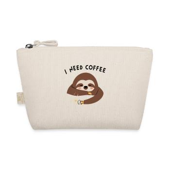 Faultier I Need Coffee - Bio-Täschchen - Natur - Vorne