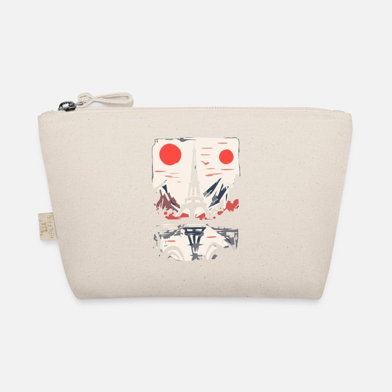 Japan Red Sun and Paris - Organic Pouch - nature