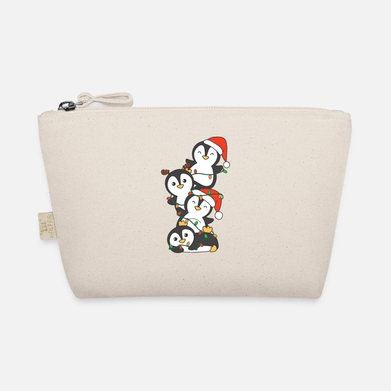 Pinguin Weihnachtsbaum Weihnachts Tiere Pinguine - Bio-Täschchen - Natur