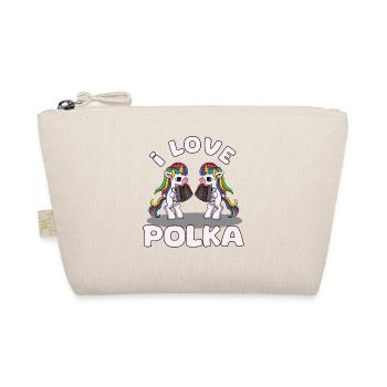 I love Polka Unicorn - Organic Pouch - nature - Front