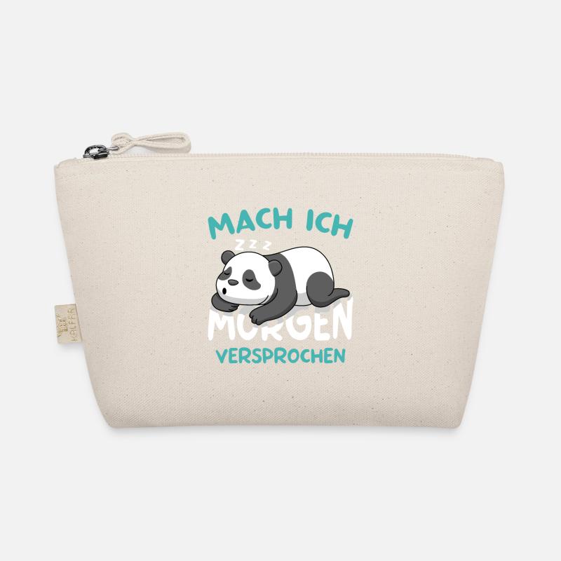 Mach Ich Morgen Versprochen Panda Morgenmuffel - Bio-Täschchen - Natur