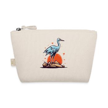 Héron cendré ou cigogne et soleil rouge - Trousse biologique - nature - Devant