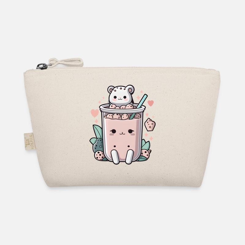 bubble tea with cute bear Organic Pouch