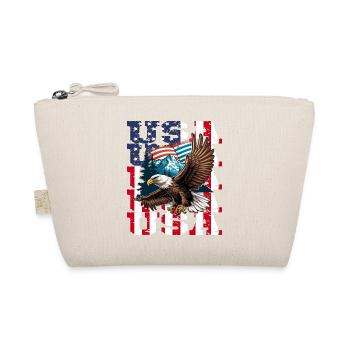 USA Flagge Adler für Patrioten - Bio-Täschchen - Natur - Vorne