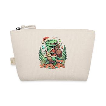 Dinosaur Trex Christmas - Organic Pouch - nature - Front