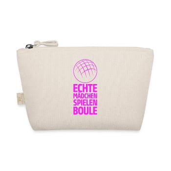 Echte Mädchen spielen Boule Bouler Boccia Spiel - Bio-Täschchen - Natur - Vorne