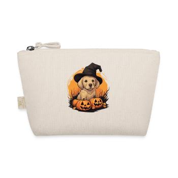 Halloween Witch Hat Pumpkin Dog Labrador - Organic Pouch - nature - Front