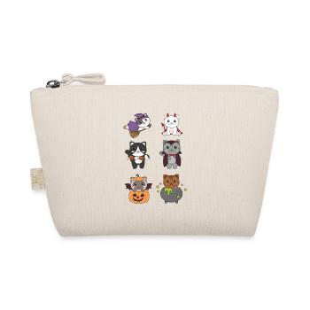 Cat Halloween Devil Pumpkin Vampire Costume - Organic Pouch - nature - Front