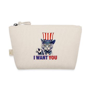 Independence Day liberty American Cat I want you - Organic Pouch - nature - Front