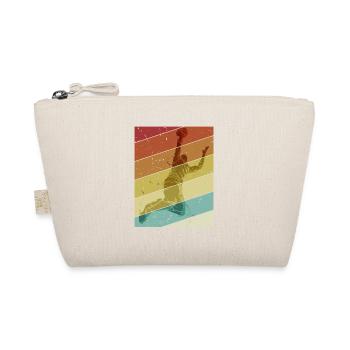 Retro Basketballkorb Basketballspieler Basketball - Bio-Täschchen - Natur - Vorne